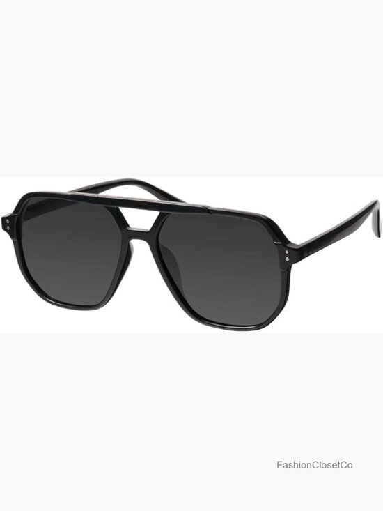 Oversized Aviator Sunglasses with Polarized Lens main image 6